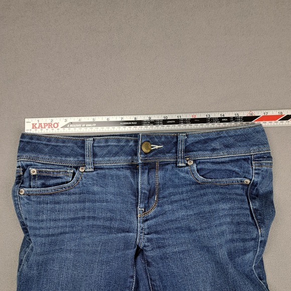 American Eagle Jeans Womens 8 Blue Slim Boot Stretch Waist Denim Cowgirl 32" Leg - Picture 6 of 11